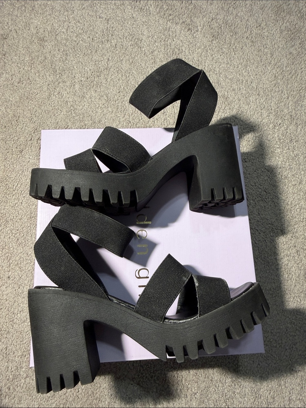 Madden Girl Black Chunky Platform Sandal - Picture 2 of 5
